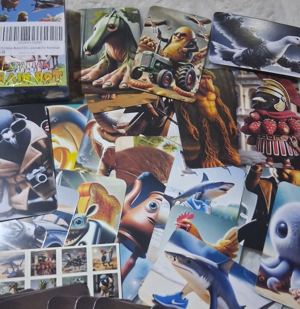 Italian Brain Rot Stickers/cards 92 Pieces 4 sealed packs